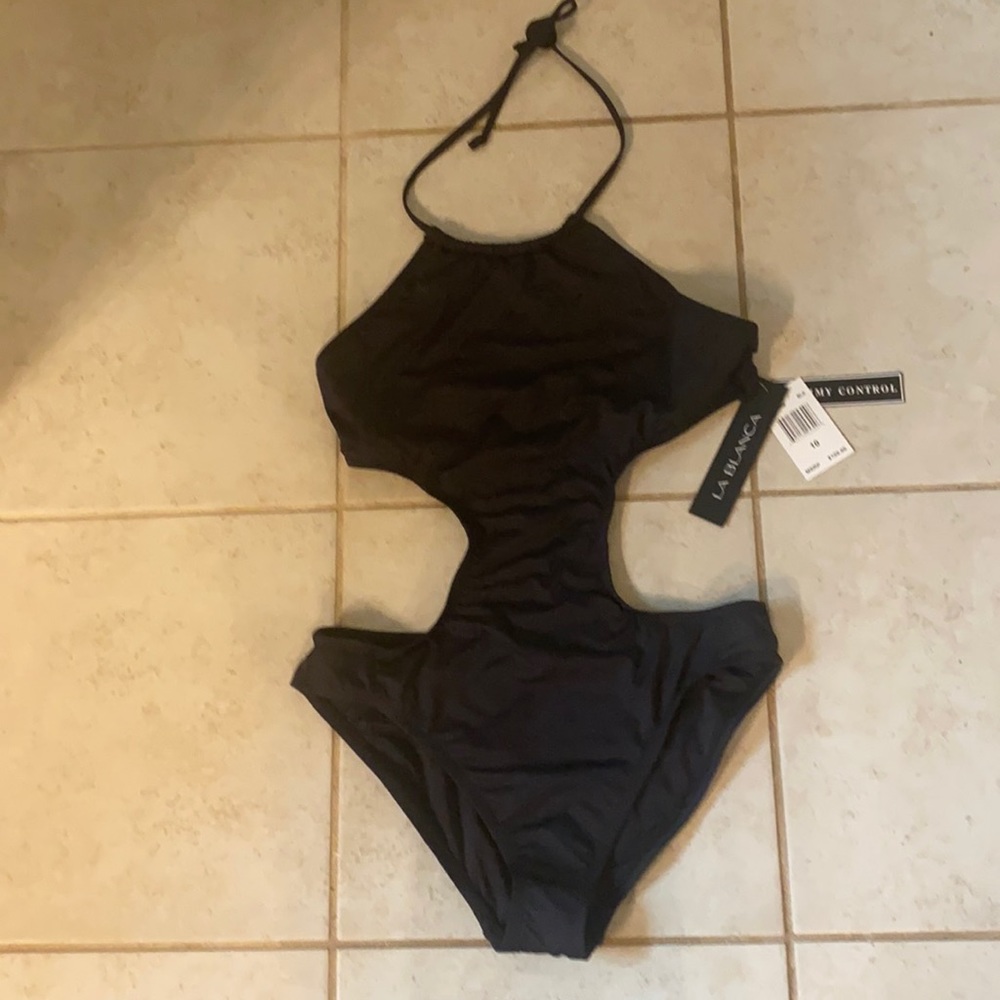 LaBlanca black sexy one piece bathing suit size 10